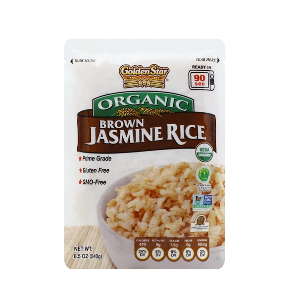 GOLDEN STAR: Organic Brown Jasmine Rice, 8.5 oz