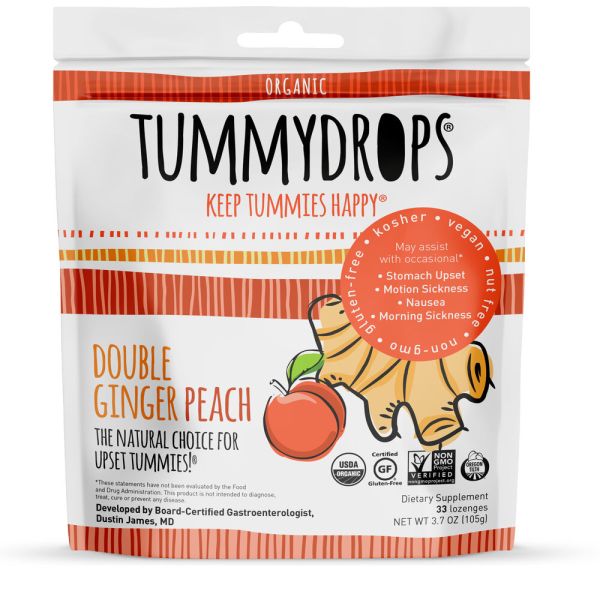 TUMMYDROPS: Double Ginger Peach, 33 pc