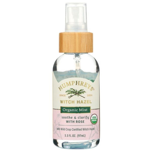 HUMPHREYS: Witch Hazel Rose Organic Mist, 3.3 oz