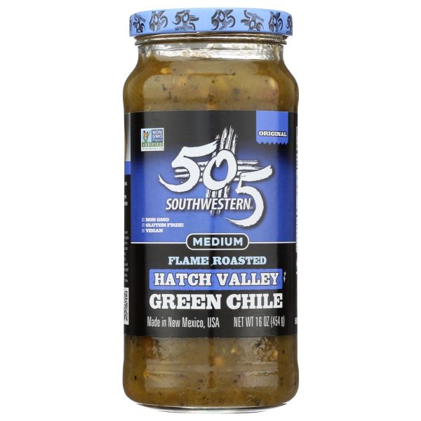 505 SOUTHWESTERN: Hatch Valley Roasted Green Chile Medium, 16 oz