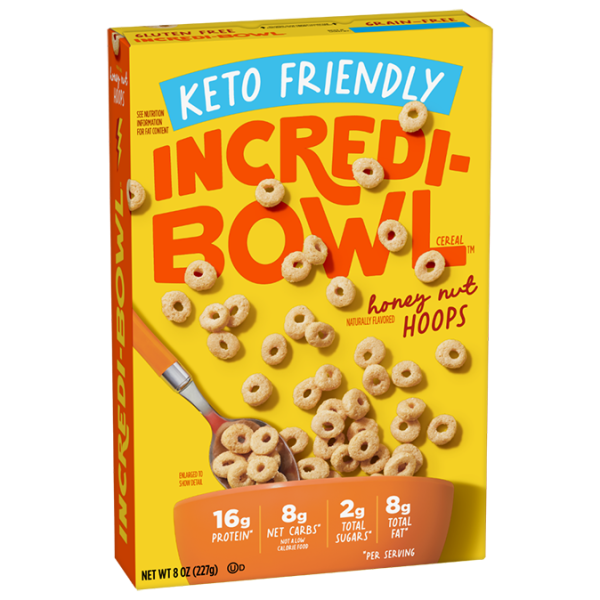 INCREDI-BOWL: Cereal Honey Nut Hoops, 8 oz