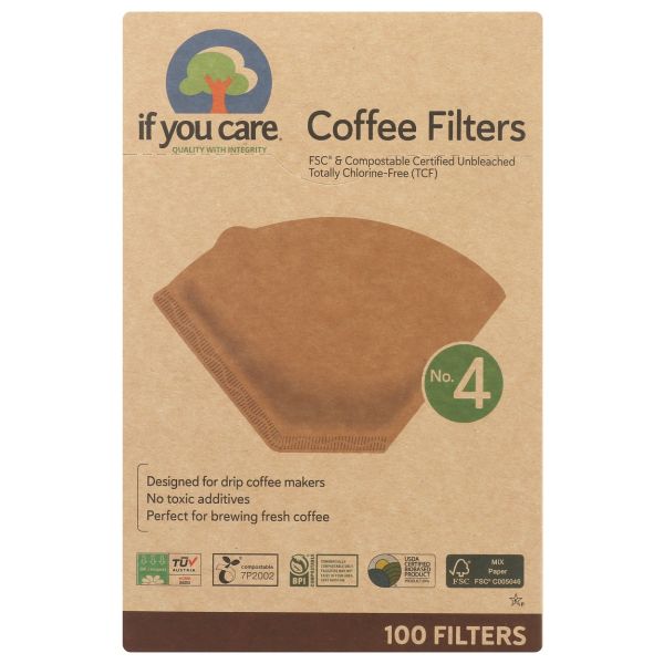 IF YOU CARE: No 4 Coffee Filters, 100 pc