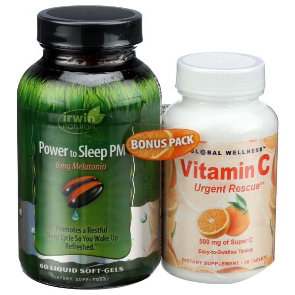 IRWIN NATURALS: Power To Sleep 6mg Plus Vitamin C Bonus Pack, 1 ea