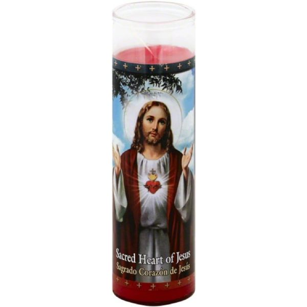 ST JUDE: Sacred Heart Of Jesus Red Candle, 1 ea