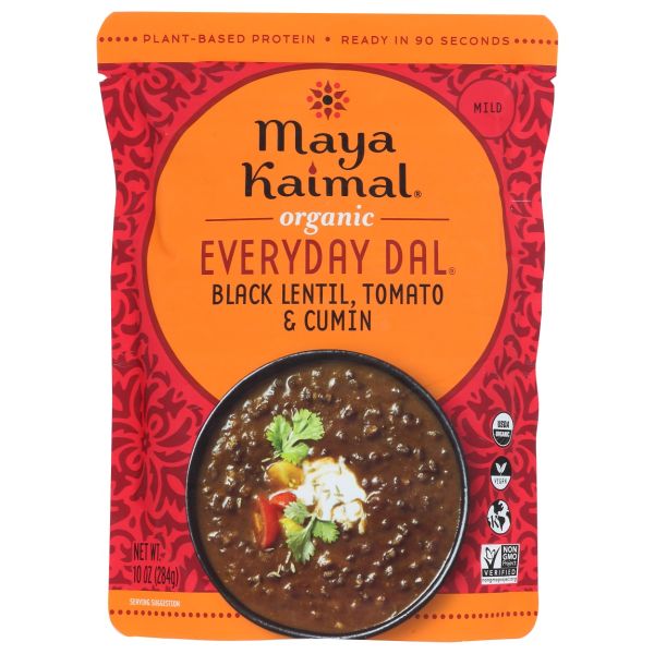MAYA KAIMAL: Black Lentil Tomato and Cumin Organic Everyday Dal, 10 oz