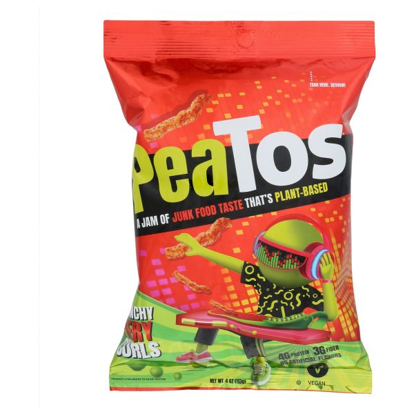 PEATOS: Fiery Hot Crunchy Curls, 4 oz