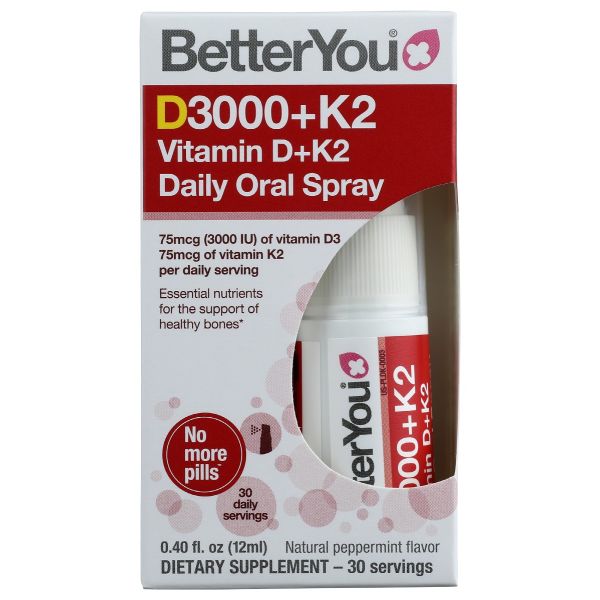 BETTERYOU: D3000 + K2 Vitamin Oral Spray, 12 ml