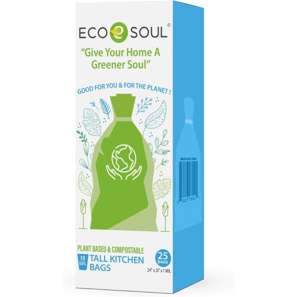 ECO SOUL: 13 Gallon Kitchen Bags, 25 ct