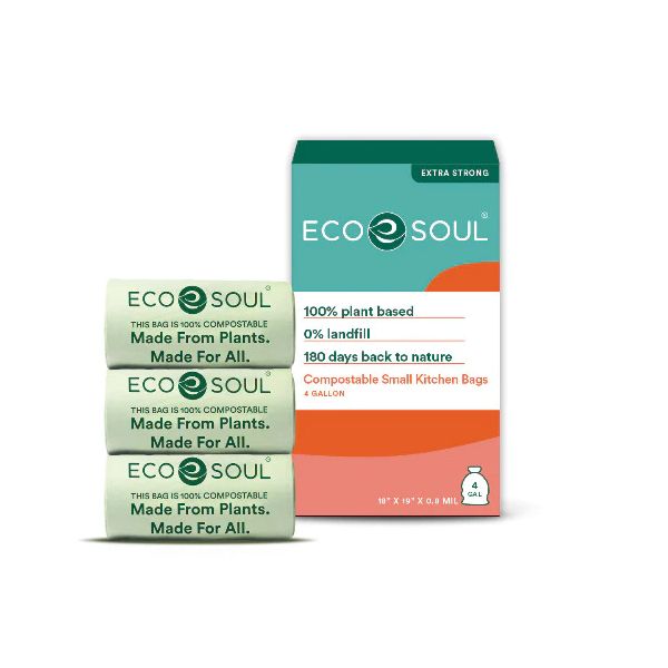 ECO SOUL: 4 Gallon Small Bin Bags, 25 ct