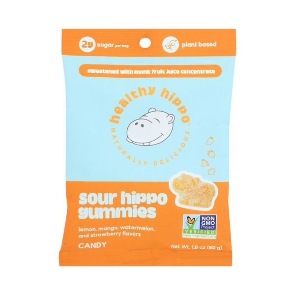 HEALTHY HIPPO: Candy Sour Hippo Gummies, 1.8 OZ