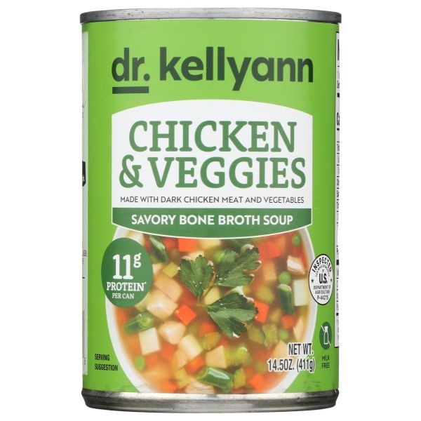 DR KELLYANN: Chicken And Veggies Bone Broth Soup, 14.5 oz