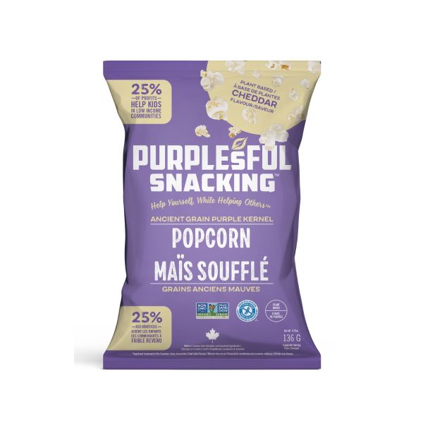 PURPLESFUL: Vegan Cheddar Popcorn, 4.79 oz