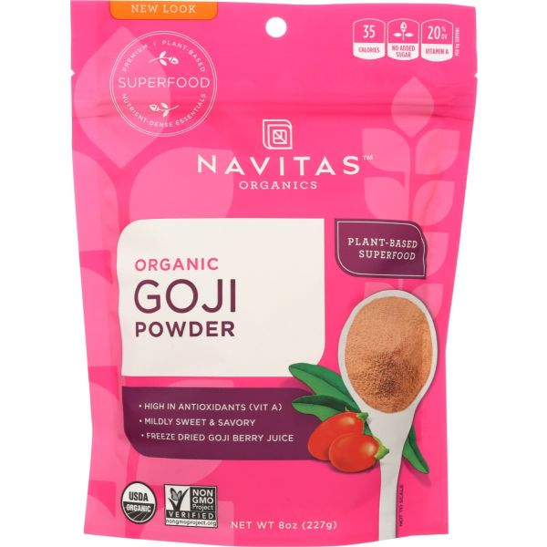 NAVITAS: Goji Dried Powder Organic, 8 oz