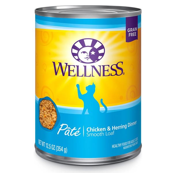 WELLNESS: Cat Food Chicken Herring, 12.5 oz