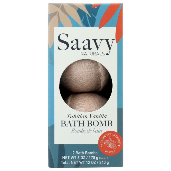 SAAVY NATURALS: Bath Bomb Tahitian Vanilla, 12 oz