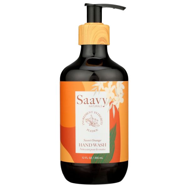 SAAVY NATURALS: Hand Wash Sweet Orange, 12 fo