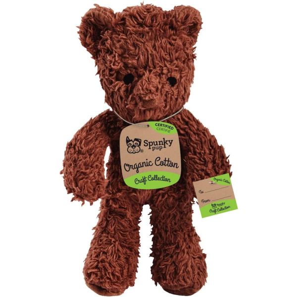 SPUNKY PUP: Organic Cotton Small Bear Dog Toy, 1 ea