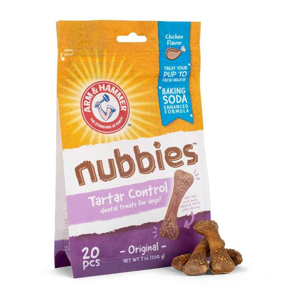 ARM & HAMMER: Nubbies Tartar Control Dental Treats For Dogs Chicken Flavor, 20 pc