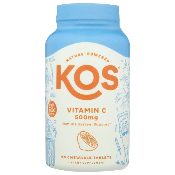 KOS: Vitamin C 500Mg Orange Chew, 90 tb