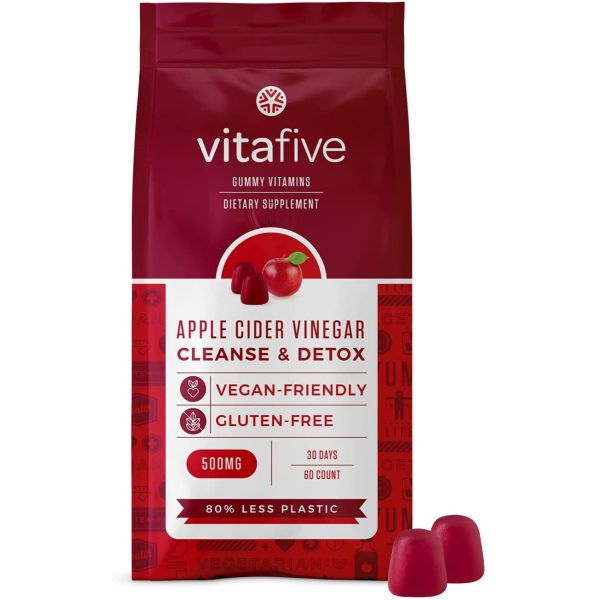 VITAFIVE: Cleanse & Detox Apple Cider Vinegar Gummies, 60 pc