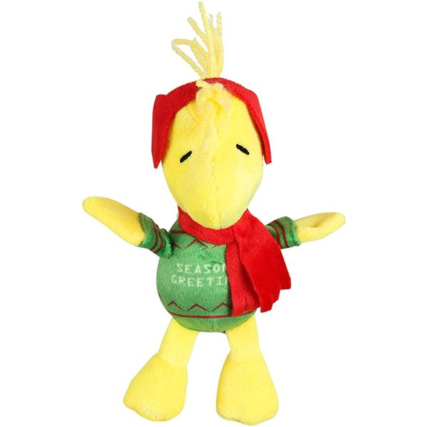 PEANUTS HOLIDAY: Holiday Seasons Greetings Woodstock Plush Dog Toy with Squeaker, 1 ea