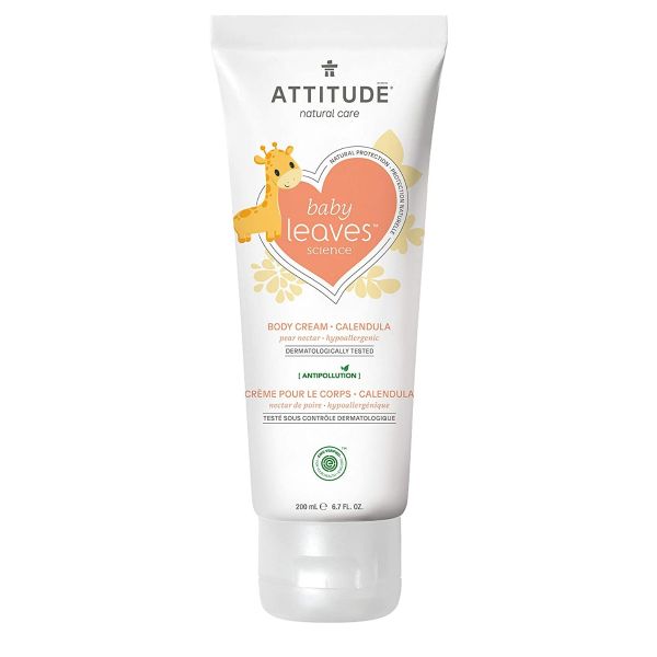 ATTITUDE: Baby Leaves Pear Nectar Calendula Body Cream, 6.7 oz