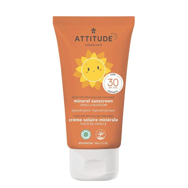 ATTITUDE: Vanilla Blossom Baby & Kids Mineral Sunscreen SPF30, 5.2 oz