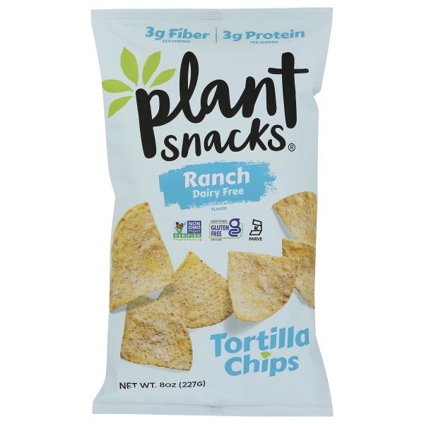 PLANT SNACKS BRAND: Dairy Free Ranch Tortilla Chips, 8 oz