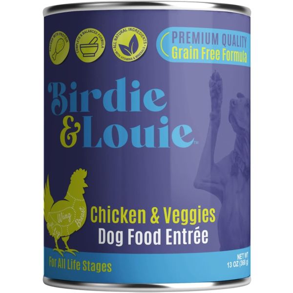 BIRDIE & LOUIE: Wet Dog Food Real Chicken and Veggies, 13 oz