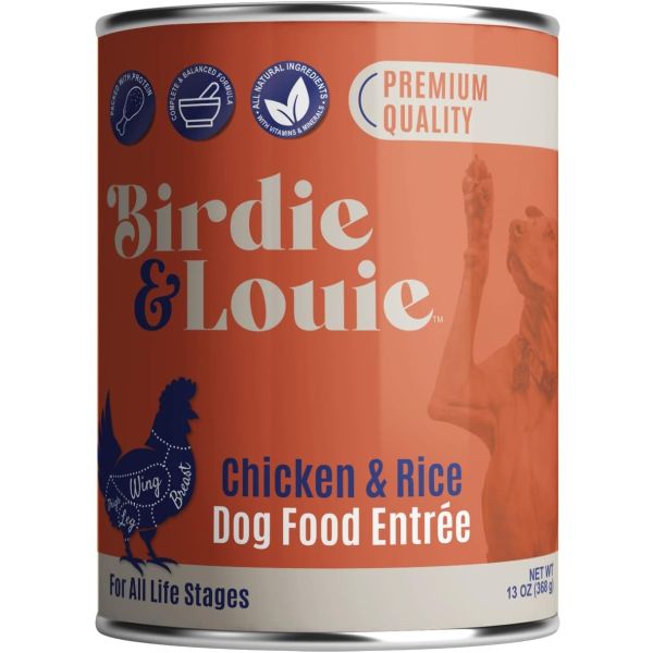 BIRDIE & LOUIE: Wet Dog Food Real Chicken and Rice, 13 oz