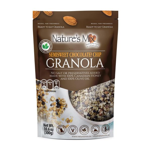 NATURES MIX: Granola Semisweet Chocolate Chip, 10.6 oz