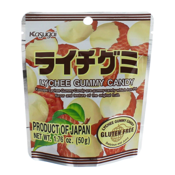 KASUGAI: Lychee Gummy Candy, 1.76 oz