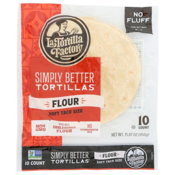 LA TORTILLA FACTORY: Soft Taco Flour Tortillas, 15.87 oz