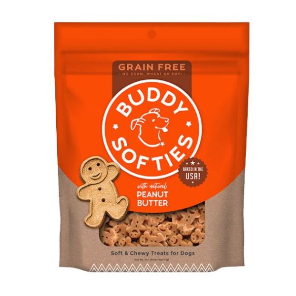 BUDDY BISCUITS: Grain Free Soft and Chewy Treats Peanut Butter, 5 oz