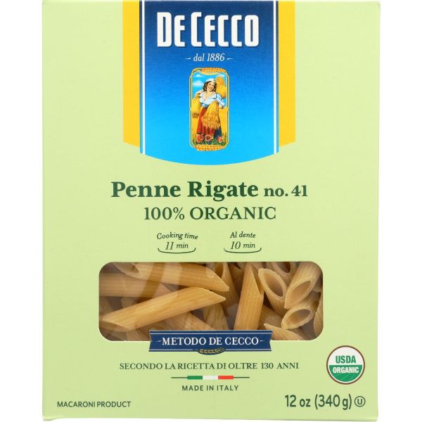 DE CECCO: Pasta Penne Rigate Org, 12 oz