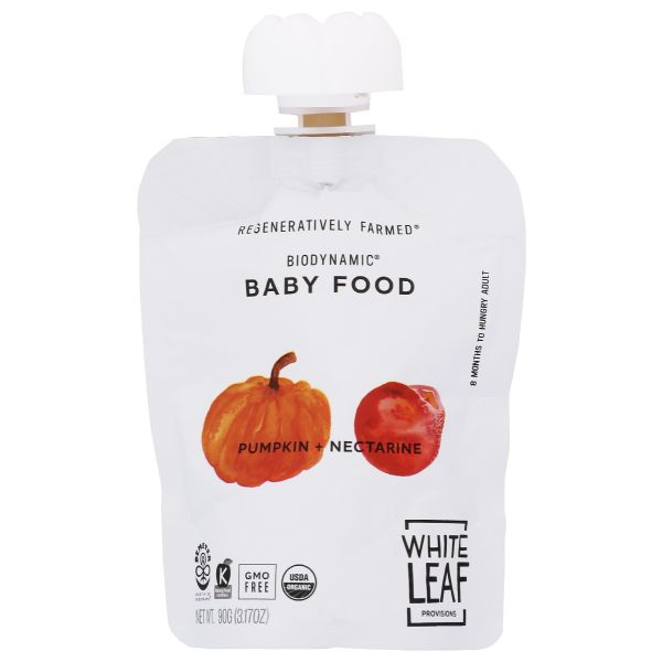 WHITE LEAF PROVISIONS: Baby Food Pumpkin Nectrne, 3.17 oz