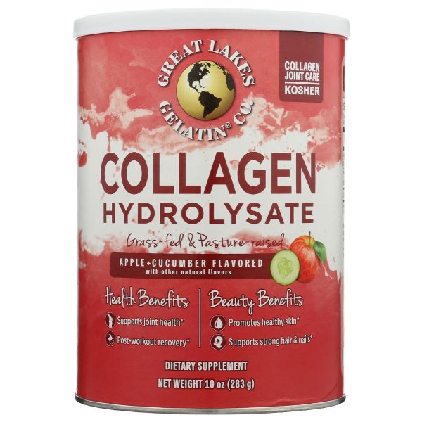 GREAT LAKES: Collagen Pwdr Apple Cucum, 10 oz