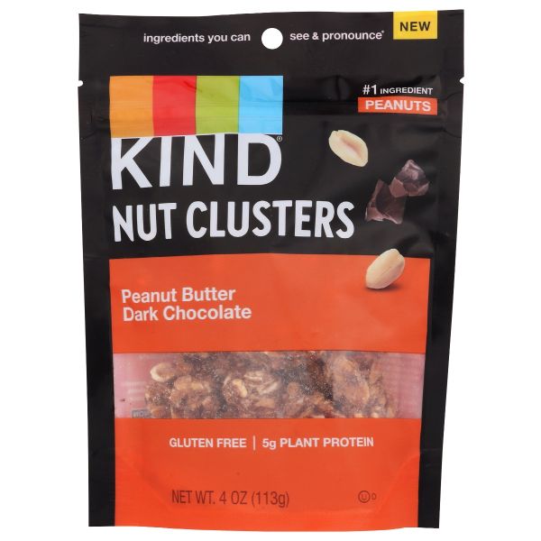 KIND: Cluster Pbttr Drk Choc, 4 oz