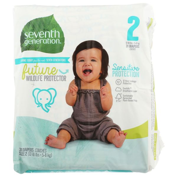 SEVENTH GENERATION: Diaper Small Stg2, 31 pc