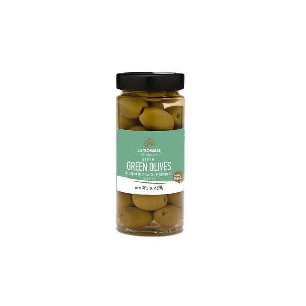 LATROVALIS: Olive Grn Garlic Jalapen, 7.76 oz