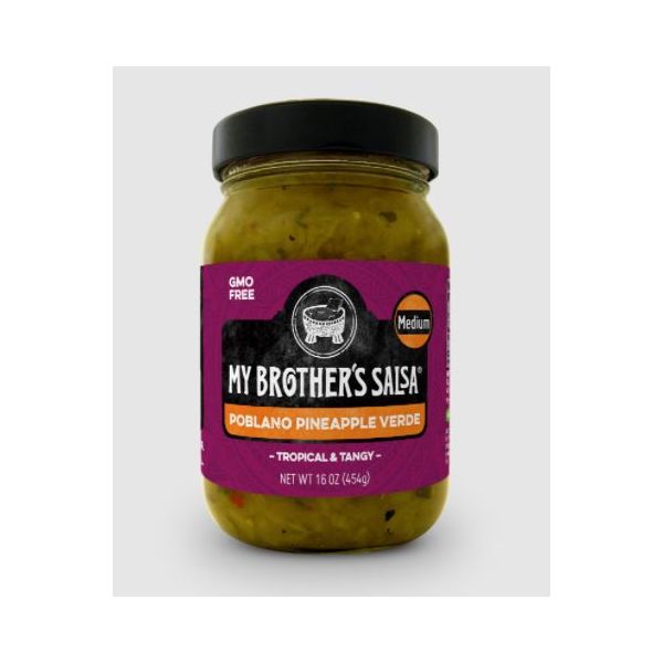 MY BROTHERS SALSA: Poblano Pineapple Verde Salsa Medium, 16 oz