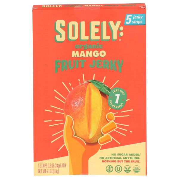 SOLELY: Organic Mango Fruit Jerky Multipack, 4.1 oz