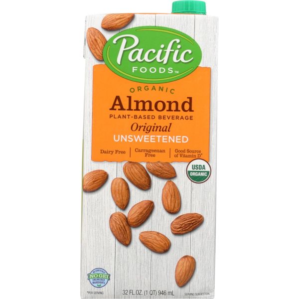 PACIFIC FOODS: Organic Unsweetened Almond Milk, 32 fo