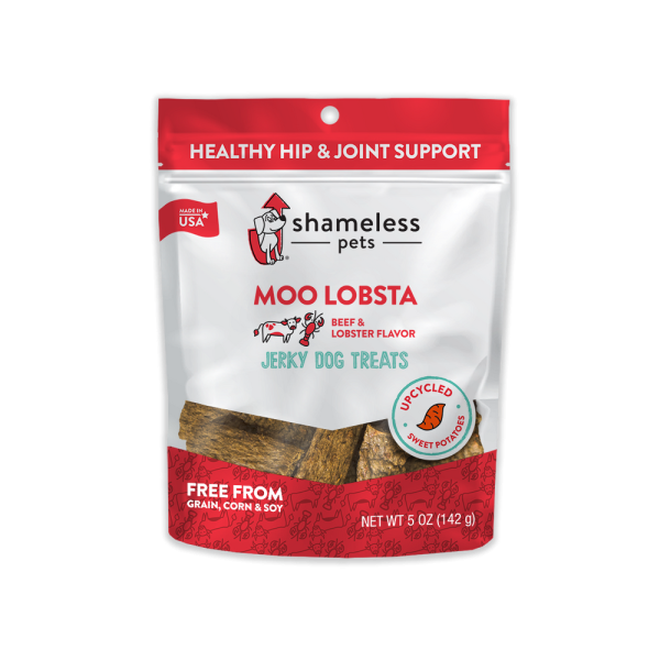 SHAMELESS PETS: Treat Dog Jrky Moo Lobsta, 5 oz