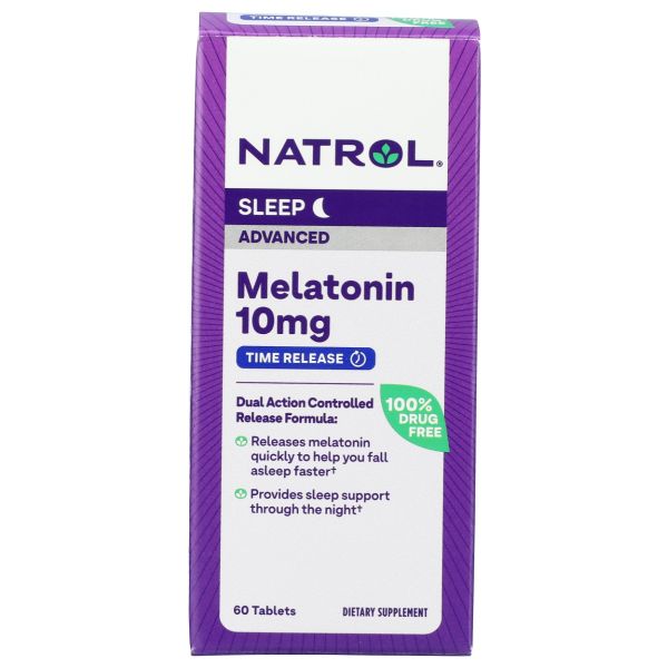 NATROL: Melatonin Advanced Maximum Strength 10mg Time Release Tablets, 60 tb