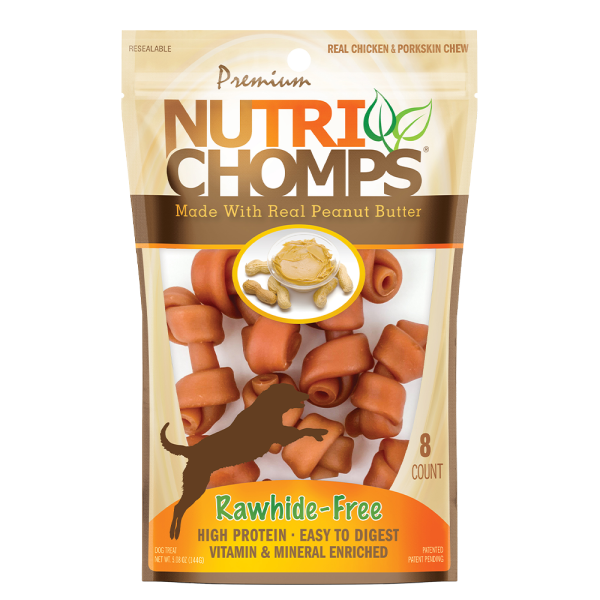 NUTRI CHOMPS: Knot Mini Pnt Btr 2.5In, 8 ea