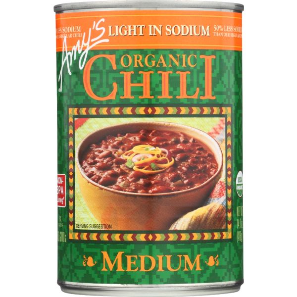 AMYS: Organic Medium Chili Light In Sodium, 14.7 oz