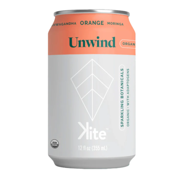 KITE: Ashwagandha Orange Unwind Sparkling Adaptogenic Tea, 12 fo
