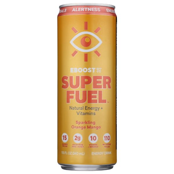 EBOOST: Super Fuel Natural Energy Plus Vitamins Orange Mango, 12 oz