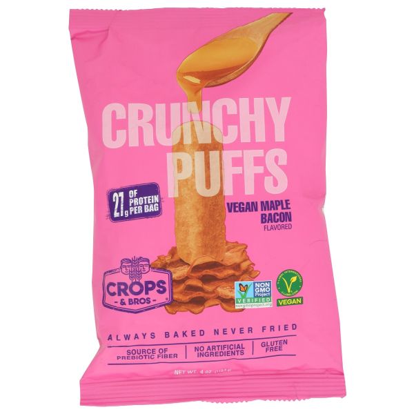 CROPS AND BROS: Vegan Maple Bacon Crunchy Puffs, 4 oz